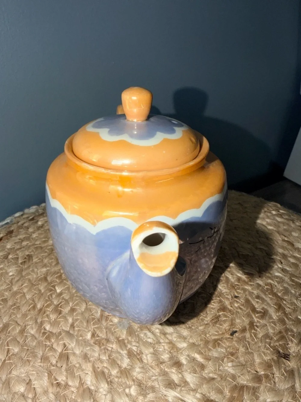 Vintage Cherry Blossom Hand Painted Tea Pot